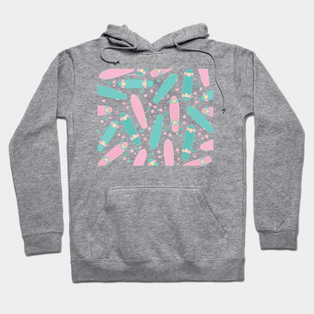 Skateboards Pastel Pattern Hoodie by XOOXOO